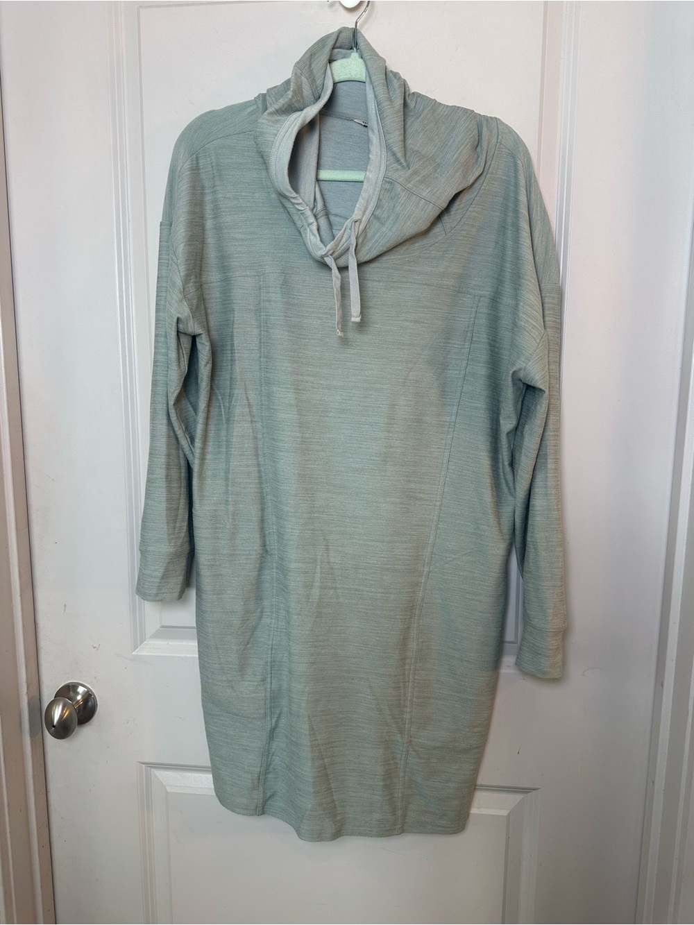 TOAD&CO Follow Through Hooded Sage Green Ling Sleeve Dress, Size XL
